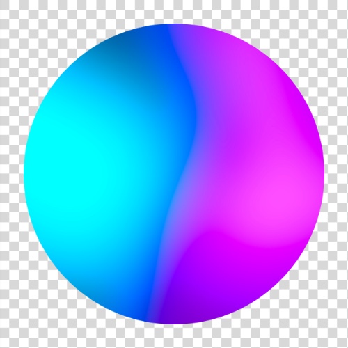 Esfera azul y morada.