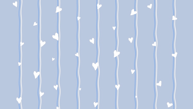 Blue background with hearts.