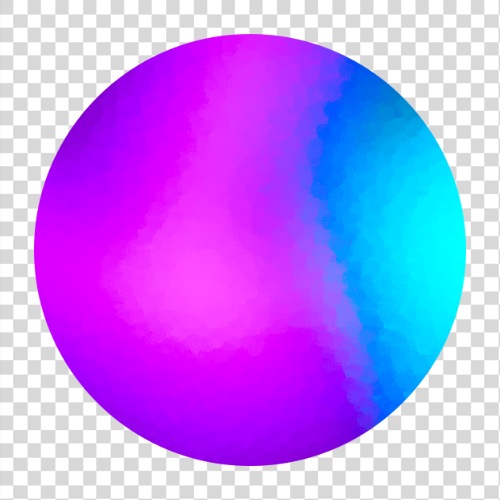 Esfera azul y morada con textura.