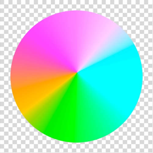 Esfera con colores degradados.