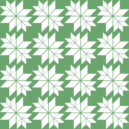 Green geometric pattern with stars.