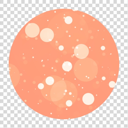 Orange circle with glitter.