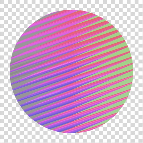 Pink circle with lines.